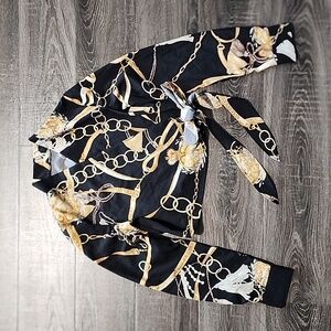 🦜 SHEIN chain print Wrap top 🦜